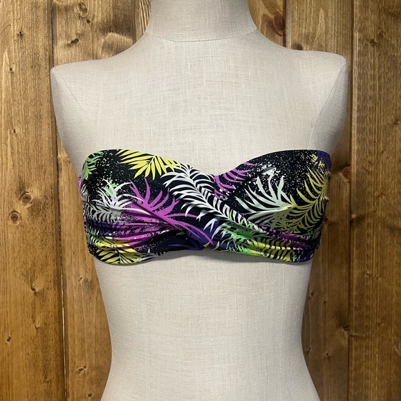 Forever 21 Medium Convertible Strapless Vibrant Tropical Print Bikini Top - Picture 3 of 7